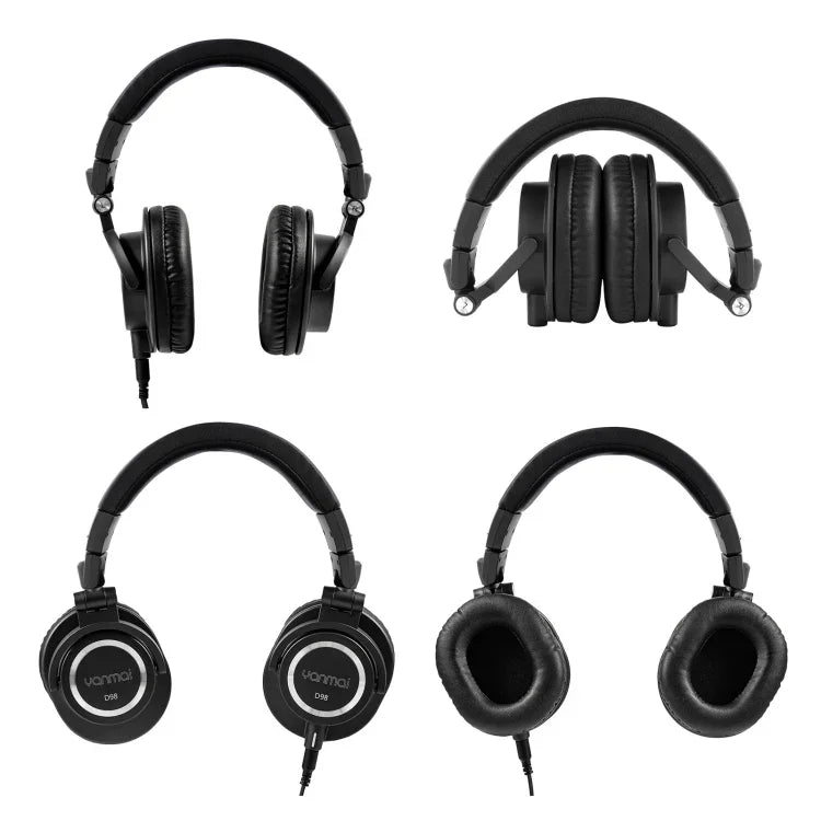 Yanmai D98 Auscultadores Profissionais Monitor de Gravação, D98 (Preto), D98 (Cinza Prateado)