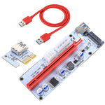PCE164P-N06 VER008S Adaptador Extensor PCI-E USB 3.0 1x para 16x PCI-E com Cabo USB de 60cm, Porta de Alimentação SATA 15 Pinos + 6 Pinos + 4 Pinos, VER008S Vermelho