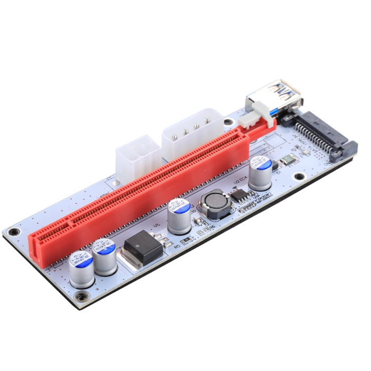 PCE164P-N06 VER008S Adaptador Extensor PCI-E USB 3.0 1x para 16x PCI-E com Cabo USB de 60cm, Porta de Alimentação SATA 15 Pinos + 6 Pinos + 4 Pinos, VER008S Vermelho