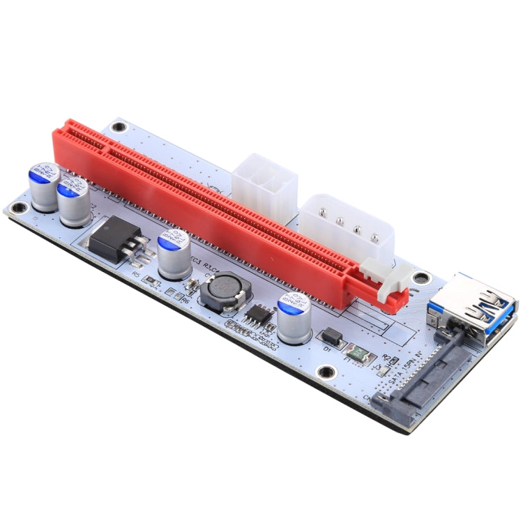 PCE164P-N06 VER008S Adaptador Extensor PCI-E USB 3.0 1x para 16x PCI-E com Cabo USB de 60cm, Porta de Alimentação SATA 15 Pinos + 6 Pinos + 4 Pinos, VER008S Vermelho