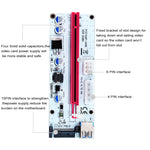 PCE164P-N06 VER008S Adaptador Extensor PCI-E USB 3.0 1x para 16x PCI-E com Cabo USB de 60cm, Porta de Alimentação SATA 15 Pinos + 6 Pinos + 4 Pinos, VER008S Vermelho