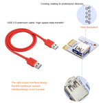 PCE164P-N06 VER008S Adaptador Extensor PCI-E USB 3.0 1x para 16x PCI-E com Cabo USB de 60cm, Porta de Alimentação SATA 15 Pinos + 6 Pinos + 4 Pinos, VER008S Vermelho