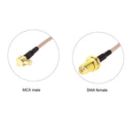Adaptador de Ângulo Reto SMA Fêmea para MCX Macho para Cabo Coaxial RF RG316, SMA Fêmea para MCX Macho