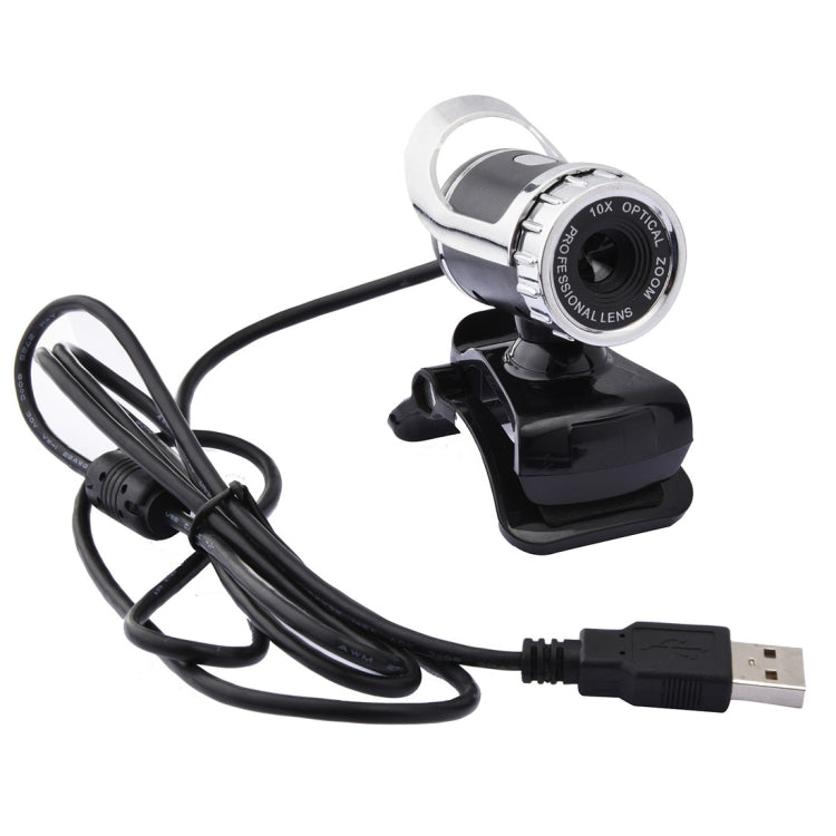 Webcam A859 480 Pixels HD 360 Graus USB 2.0 para PC com Microfone Absorvente de Som para Computador e Portátil, Comprimento do Cabo: 1,4m
