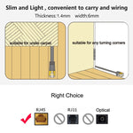 Cabo de Rede Ethernet LAN CAT6 Ultra-fino Plano 8m, Cabo Patch RJ45, Comprimento: 8m
