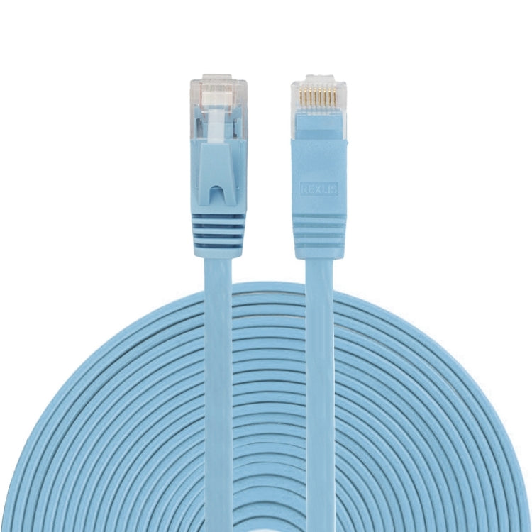 Cabo de Rede Ethernet LAN CAT6 Ultra-fino e Plano de 15m, Cabo Patch RJ45, Comprimento: 15m