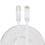 Cabo de Rede Ethernet LAN CAT6 Ultra-fino e Plano de 15m, Cabo Patch RJ45, Comprimento: 15m