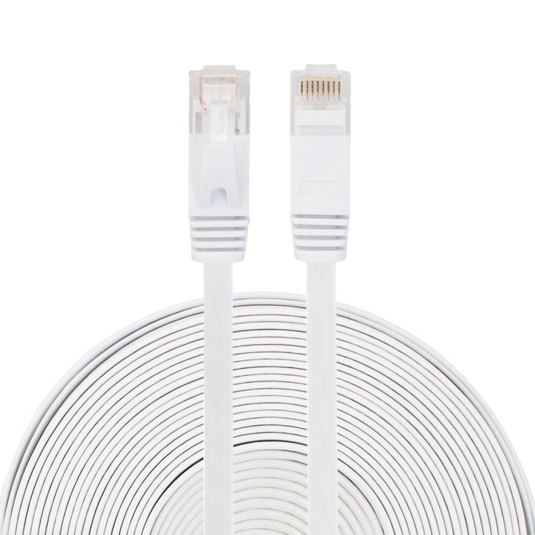 Cabo de Rede Ethernet LAN CAT6 Ultra-fino e Plano de 15m, Cabo Patch RJ45, Comprimento: 15m