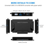 Cabo Adaptador Conversor USB 3.0 para SATA / IDE para Disco Rígido 2,5 polegadas / 3,5 polegadas SATA IDE, Comprimento do Cabo: 1m, US160