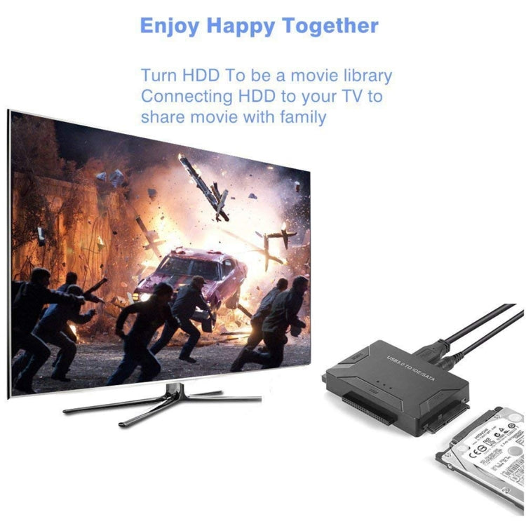 Cabo Adaptador Conversor USB 3.0 para SATA / IDE para Disco Rígido 2,5 polegadas / 3,5 polegadas SATA IDE, Comprimento do Cabo: 1m, US160