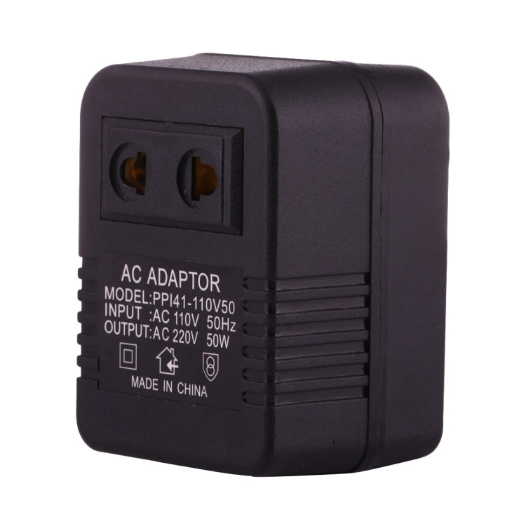 Adaptador de tomada de corrente AC 110V para 220V 50W, ficha EU/US para ficha US, 110V para 220V 50W