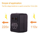 Adaptador de tomada de corrente AC 110V para 220V 50W, ficha EU/US para ficha US, 110V para 220V 50W