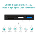 ROCKETEK RT-SGO727 HUB com Interface USB 3.0 + USB 2.0 + Micro USB para Microsoft Surface Go, com 2 Slots para Cartão TF e Cartão SD, RT-SGO727