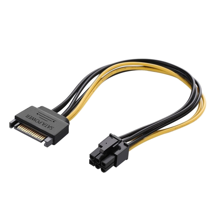 Cabo de alimentação SATA para placa gráfica PCI Express de 20cm, SATA 15 pinos para 6 pinos fêmea
