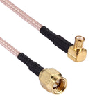 Cabo RG316 de 15cm com cotovelo de 90 graus SMA macho para MCX macho, SMA macho para MCX macho