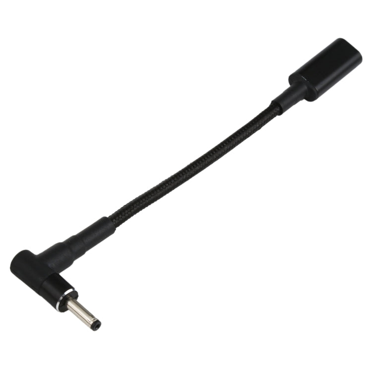 Cabo adaptador PD 100W 18,5-20V 3,0 x 1,0mm cotovelo para USB-C / Tipo-C com revestimento de nylon, 3,0 x 1,0mm