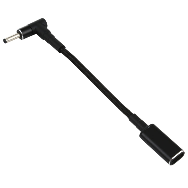Cabo adaptador PD 100W 18,5-20V 3,0 x 1,0mm cotovelo para USB-C / Tipo-C com revestimento de nylon, 3,0 x 1,0mm