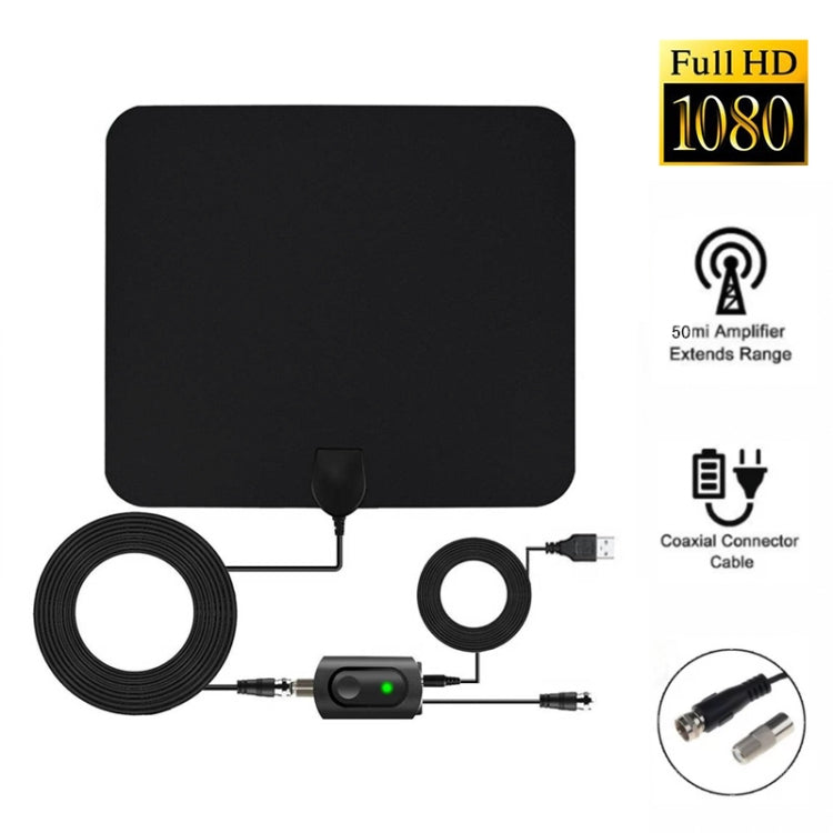 AN-1002 Antena HDTV Interior 5dBi/25dBi com Ventosa, VHF170-230/UHF470-862MHz, AN-1002