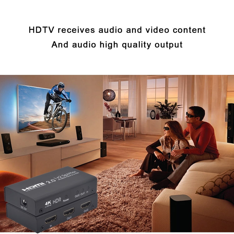 Comutador divisor HDMI 2.0 AYS-12V20 1x2 4K Ultra HD, 1x2 4K