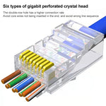 10 unidades de conector modular RJ45 Pass Through Cat6e não blindado, Pass Through Cat6e não blindado