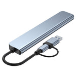 Estação de Acoplamento Multifuncional BYL-2218TU 8 em 1 USB + USB-C / Tipo-C para USB HUB Adaptador, BYL-2218TU