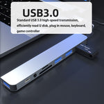 Estação de Acoplamento Multifuncional BYL-2218TU 8 em 1 USB + USB-C / Tipo-C para USB HUB Adaptador, BYL-2218TU