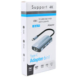 BYL-2203 Estação de Acoplamento Multifuncional HUB USB-C / Type-C para USB 6 em 1, BYL-2203