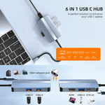 BYL-2203 Estação de Acoplamento Multifuncional HUB USB-C / Type-C para USB 6 em 1, BYL-2203
