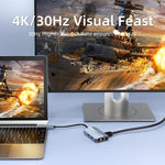 BYL-2203 Estação de Acoplamento Multifuncional HUB USB-C / Type-C para USB 6 em 1, BYL-2203