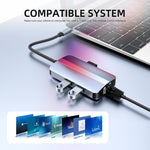 BYL-2203 Estação de Acoplamento Multifuncional HUB USB-C / Type-C para USB 6 em 1, BYL-2203