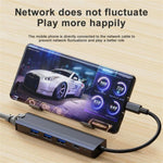 BYL-2302 Estação de Acoplamento Multifuncional HUB USB-C / Type-C para USB 5 em 1 com Porta de Rede 1000M, BYL-2302