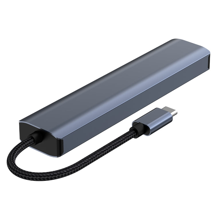 BYL-2210 Estação de Acoplamento Multifuncional HUB USB-C / Type-C para USB 6 em 1 com Porta de Rede 1000M, BYL-2210