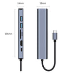 BYL-2303 Estação de Acoplamento Multifuncional HUB USB-C / Type-C para USB 7 em 1, BYL-2303