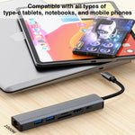 BYL-2303 Estação de Acoplamento Multifuncional HUB USB-C / Type-C para USB 7 em 1, BYL-2303