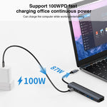 BYL-2303 Estação de Acoplamento Multifuncional HUB USB-C / Type-C para USB 7 em 1, BYL-2303