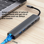 BYL-2303 Estação de Acoplamento Multifuncional HUB USB-C / Type-C para USB 7 em 1, BYL-2303
