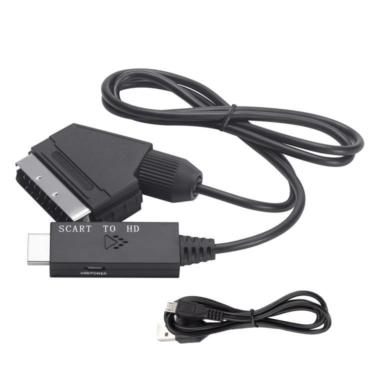 Conversor Adaptador de Vídeo e Áudio Scart para HDMI Compatível, Scart para HDMI