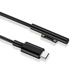 Cabo Adaptador Carregador de Energia com Interfaces USB-C / Tipo-C Macho para Surface Pro 7 / 6 / 5 da Microsoft / Surface Pro 4 / 3 / Microsoft Surface Go, Tipo-C para Microsoft Surface