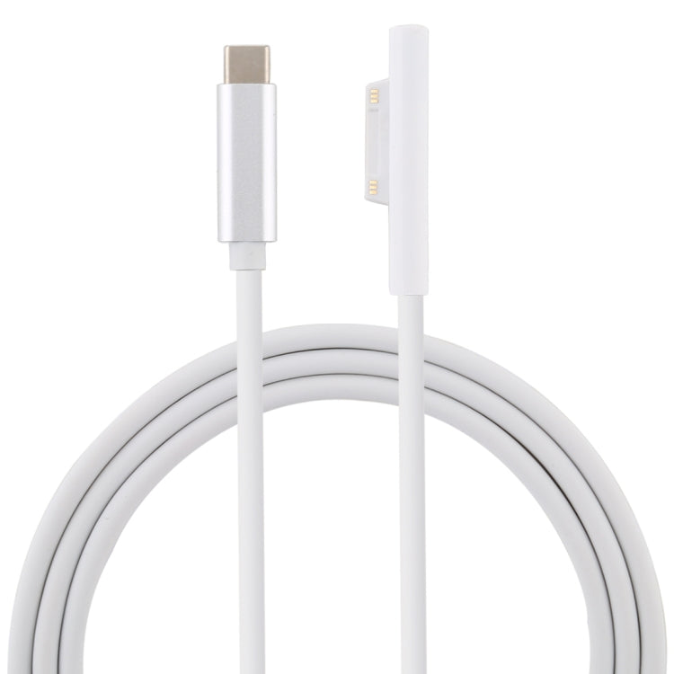 Cabo Adaptador Carregador de Energia com Interfaces USB-C / Tipo-C Macho para Surface Pro 7 / 6 / 5 da Microsoft / Surface Pro 4 / 3 / Microsoft Surface Go, Tipo-C para Microsoft Surface