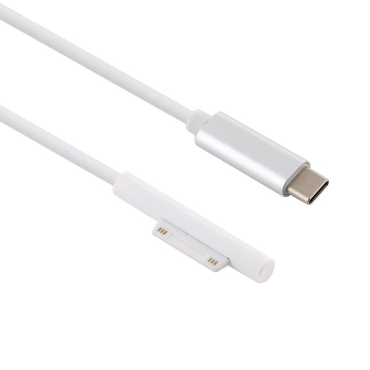 Cabo Adaptador Carregador de Energia com Interfaces USB-C / Tipo-C Macho para Surface Pro 7 / 6 / 5 da Microsoft / Surface Pro 4 / 3 / Microsoft Surface Go, Tipo-C para Microsoft Surface