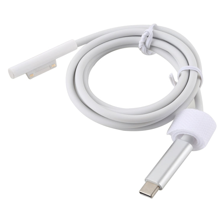 Cabo Adaptador Carregador de Energia com Interfaces USB-C / Tipo-C Macho para Surface Pro 7 / 6 / 5 da Microsoft / Surface Pro 4 / 3 / Microsoft Surface Go, Tipo-C para Microsoft Surface