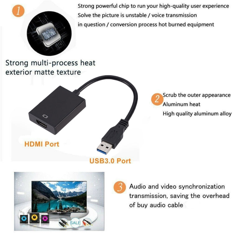 Cabo Conversor de Placa Gráfica Externa USB3.0 para HDMI