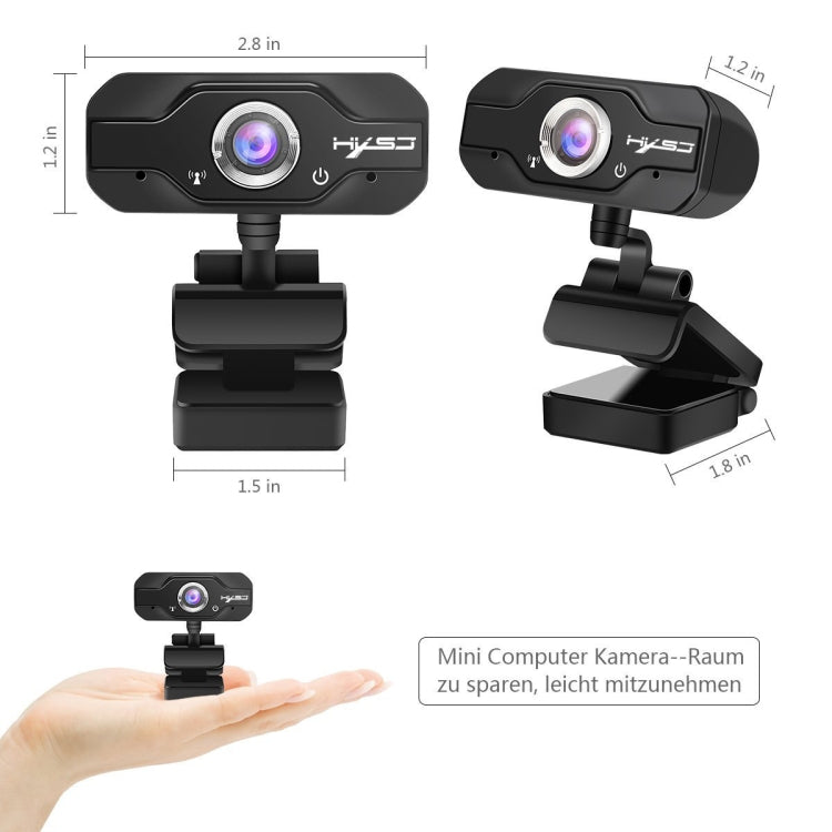 HXSJ S50 30fps 100 Megapixel Webcam HD 720P para Secretária / Portátil / Smart TV, com Microfone Absorvente de Som de 10m, Comprimento do Cabo: 1,4m, S50