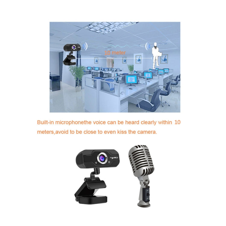 HXSJ S50 30fps 100 Megapixel Webcam HD 720P para Secretária / Portátil / Smart TV, com Microfone Absorvente de Som de 10m, Comprimento do Cabo: 1,4m, S50