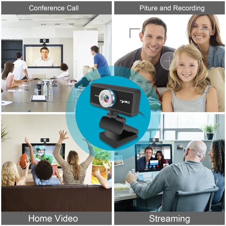 HXSJ S90 30fps 1 Megapixel Webcam HD 720P para Secretária / Portátil / Android TV, com Microfone Absorvente de Som de 8m, Comprimento do Cabo: 1,5m, S90
