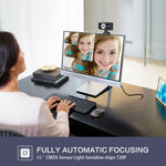 HXSJ S90 30fps 1 Megapixel Webcam HD 720P para Secretária / Portátil / Android TV, com Microfone Absorvente de Som de 8m, Comprimento do Cabo: 1,5m, S90