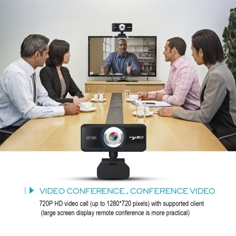 HXSJ S90 30fps 1 Megapixel Webcam HD 720P para Secretária / Portátil / Android TV, com Microfone Absorvente de Som de 8m, Comprimento do Cabo: 1,5m, S90