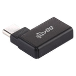 Adaptador de Ligações Tipo-C / USB-C Macho para USB 3.2 Fêmea com Ângulo de 90 Graus em Liga de Alumínio, Tipo-C Macho para USB 3.2 Fêmea