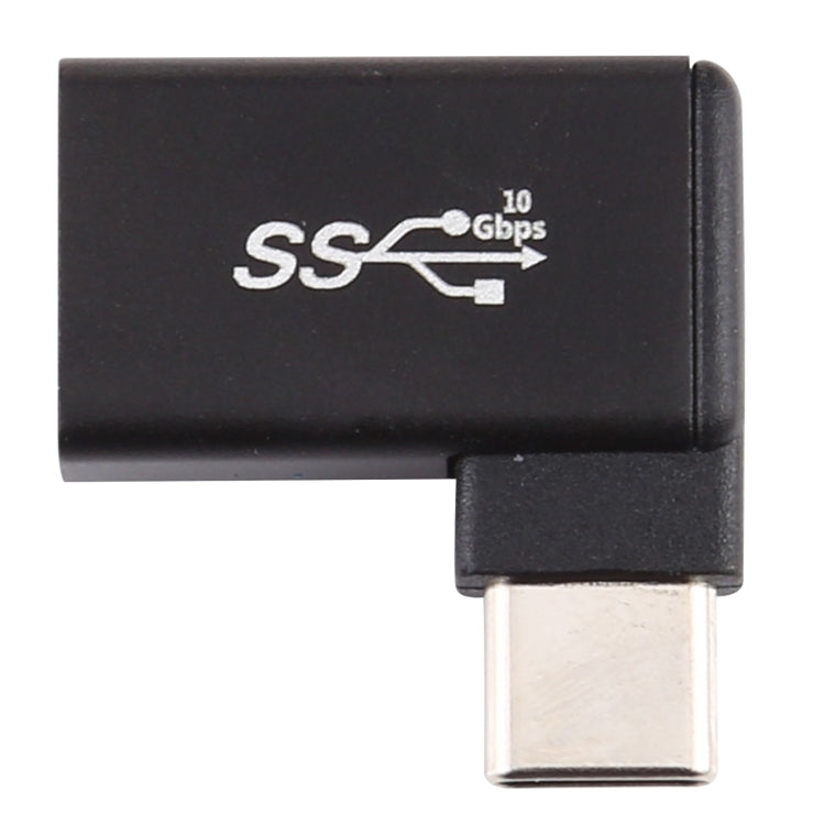 Adaptador de Ligações Tipo-C / USB-C Macho para USB 3.2 Fêmea com Ângulo de 90 Graus em Liga de Alumínio, Tipo-C Macho para USB 3.2 Fêmea