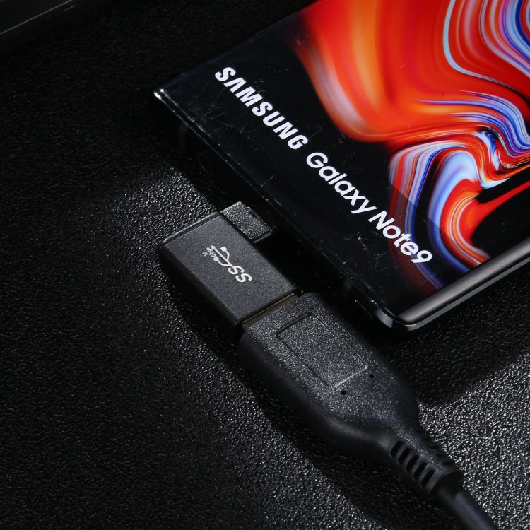 Adaptador de Ligações Tipo-C / USB-C Fêmea para USB 3.0 Macho com Ângulo de 90 Graus em Liga de Alumínio, Tipo-C Fêmea para USB 3.0 Macho